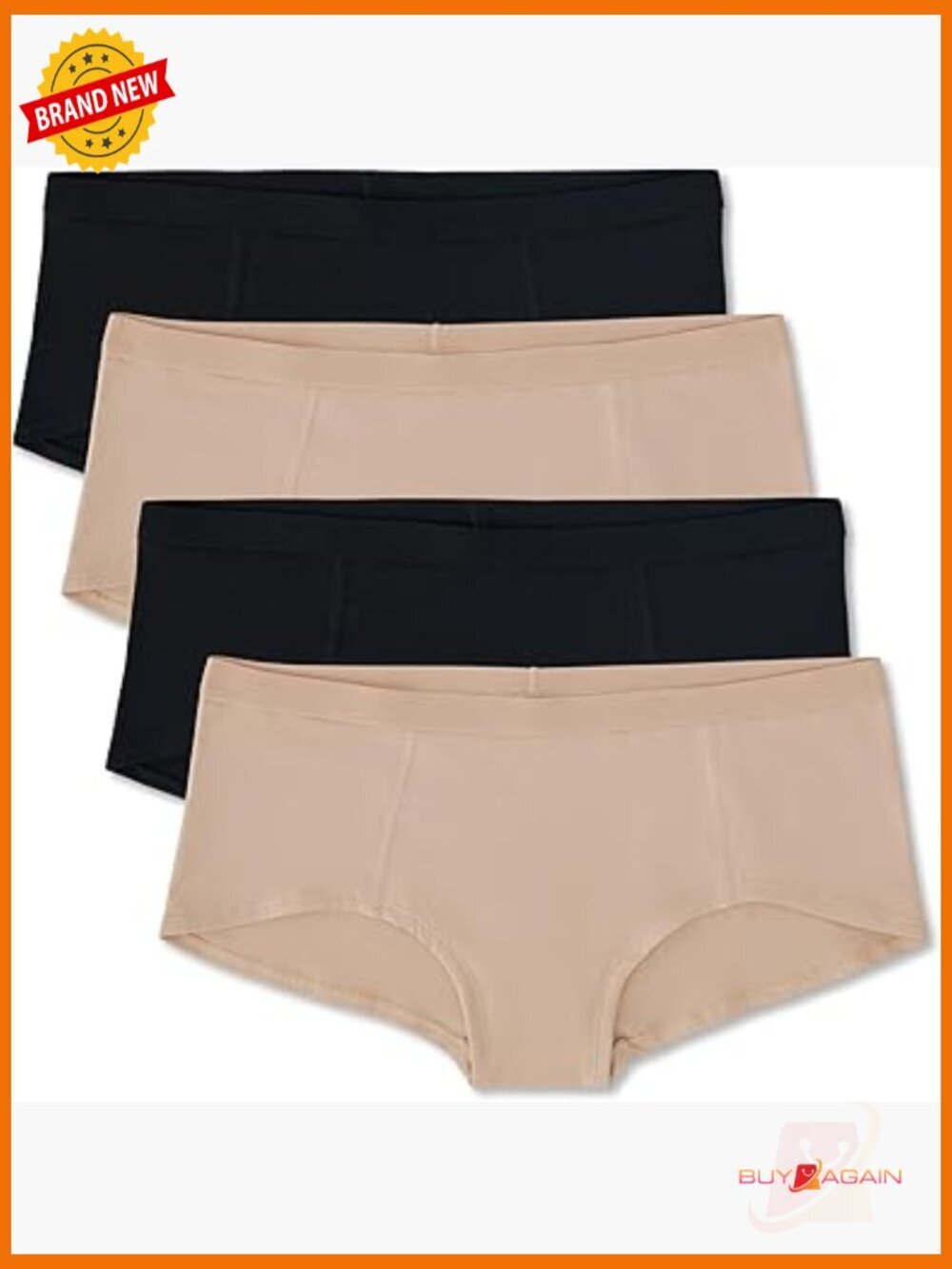 4 Pack Organic Cotton Boy Short Underwear Soft Stretch Full Coverage
